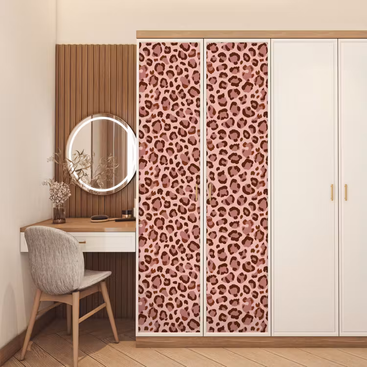 Deursticker - Luipaard - Patroon - Roze — 5