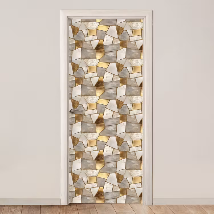 Deursticker - Mozaïek - Marmer - Goud — 1