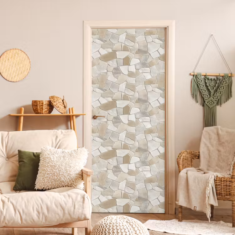 Deursticker - Mozaïek - Stenen - Beige — 4