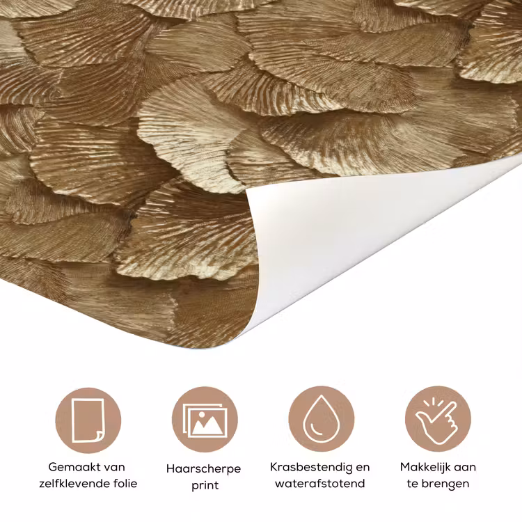Deursticker - Organisch - Patroon - Bladeren - Goud — 3