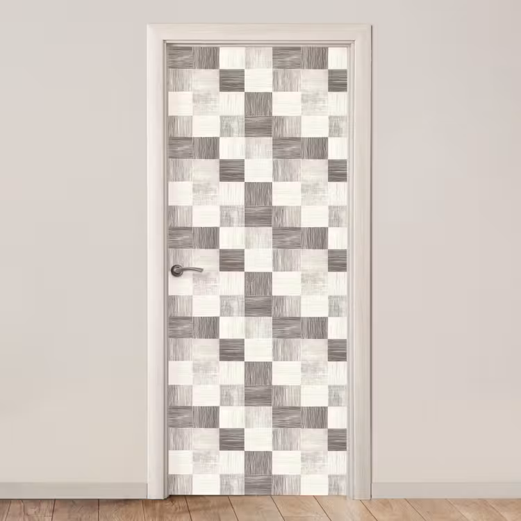 Deursticker - Patroon - Dambord - Houtnerf — 1