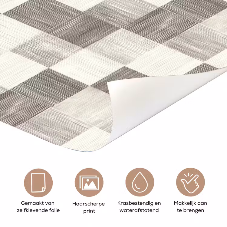 Deursticker - Patroon - Dambord - Houtnerf — 3