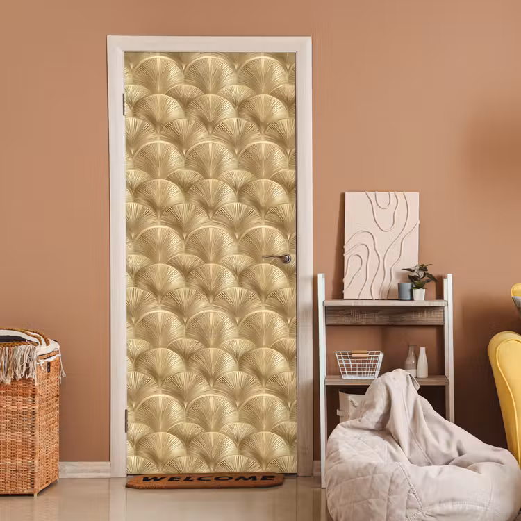Deursticker - Patroon - Waaier - Goud — 2