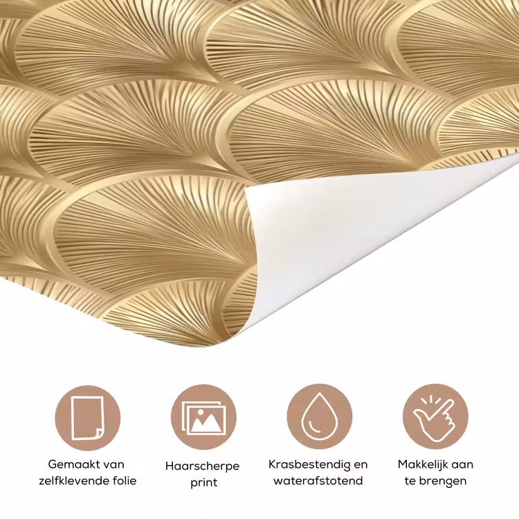 Deursticker - Patroon - Waaier - Goud — 3