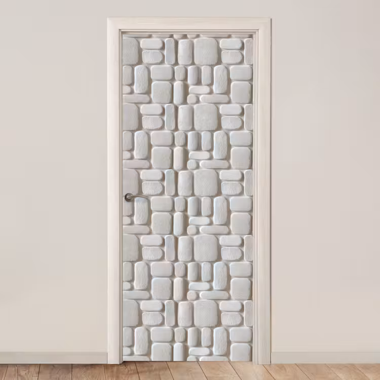 Deursticker - Reliëf - Structuur - Wit — 1
