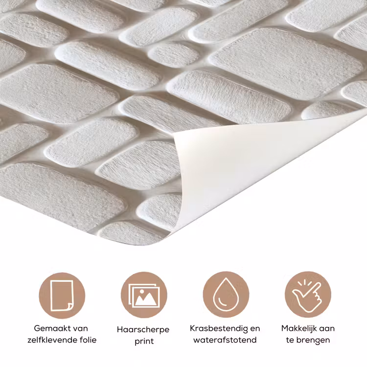 Deursticker - Reliëf - Structuur - Wit — 3