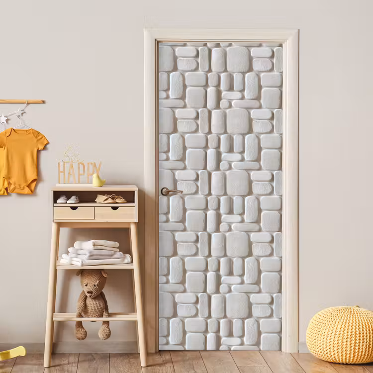Deursticker - Reliëf - Structuur - Wit — 6