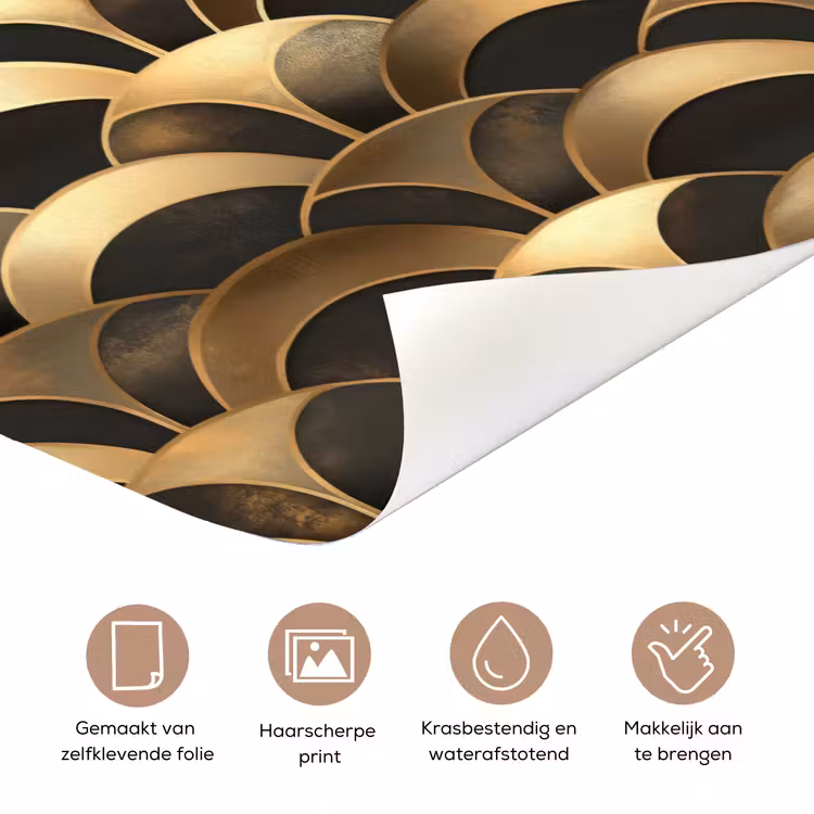 Deursticker - Schubben - Structuur - Goud — 3