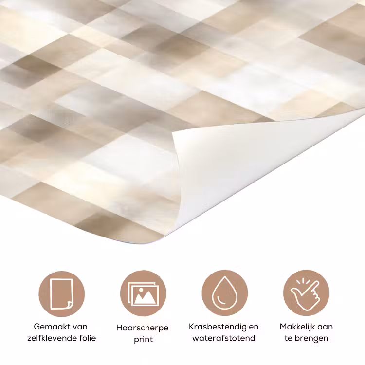 Deursticker - Textuur - Linnen - Beige — 3