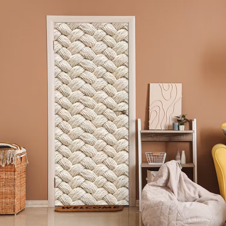 Deursticker - Touw - Gebreid - Beige — 2