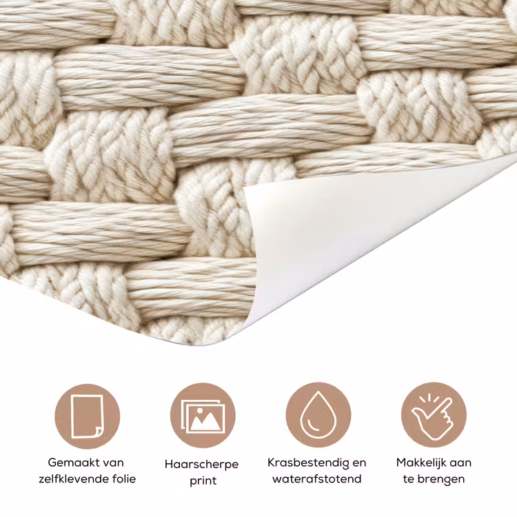 Deursticker - Touw - Gebreid - Beige — 3