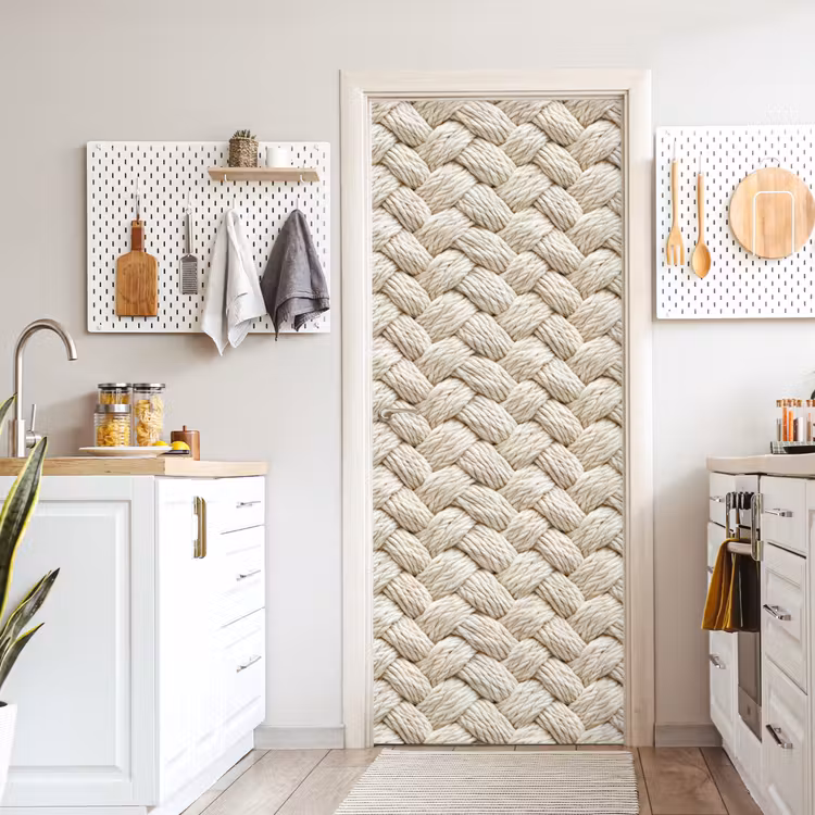 Deursticker - Touw - Gebreid - Beige — 7