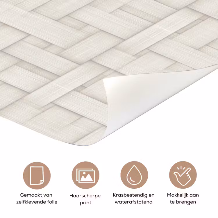 Deursticker - Vlechtwerk - Banen - Beige — 3