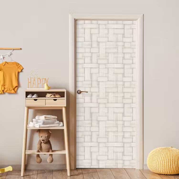 Deursticker - Vlechtwerk - Banen - Beige — 6