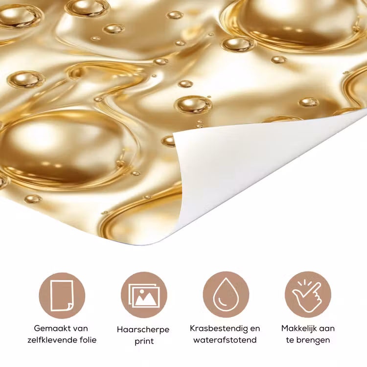 Deursticker - Vloeibaar - Druppels - Goud — 3