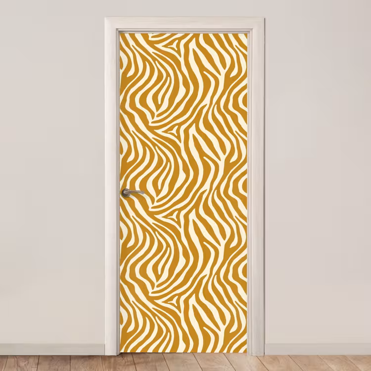 Deursticker - Zebra - Klassiek - Oker - Geel — 1