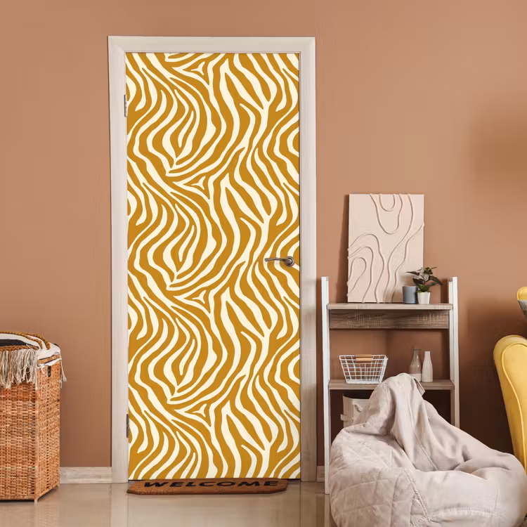 Deursticker - Zebra - Klassiek - Oker - Geel — 2