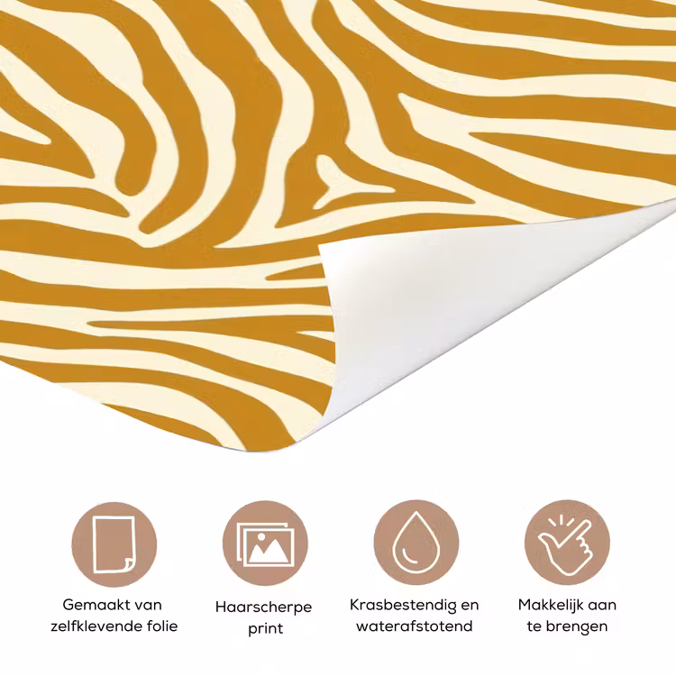 Deursticker - Zebra - Klassiek - Oker - Geel — 3
