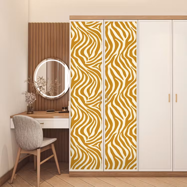 Deursticker - Zebra - Klassiek - Oker - Geel — 5