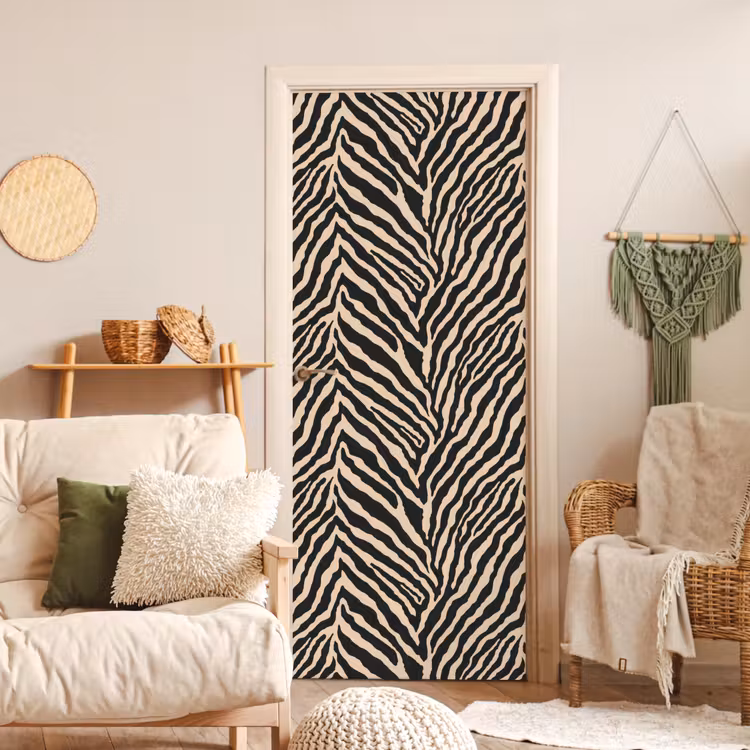 Deursticker - Zebra - Klassiek - Zwart — 4