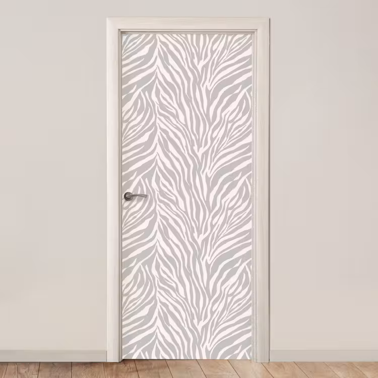 Deursticker - Zebra - Motief - Grijs — 1