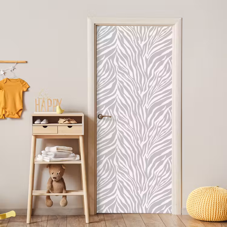 Deursticker - Zebra - Motief - Grijs — 6
