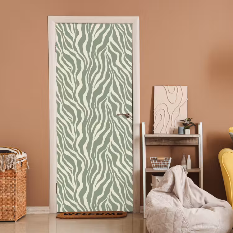 Deursticker - Zebra - Motief - Groen — 2