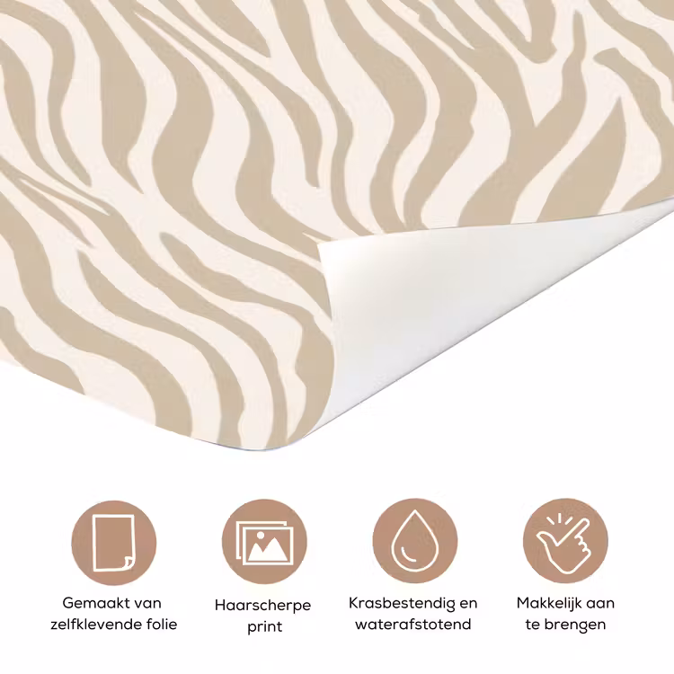 Deursticker - Zebra - Patroon - Beige — 3