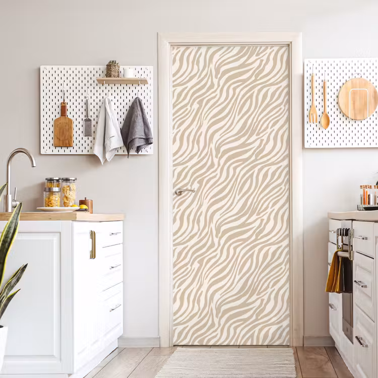 Deursticker - Zebra - Patroon - Beige — 7