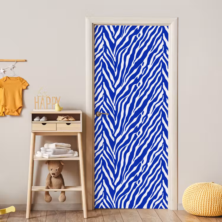 Deursticker - Zebra - Patroon - Kobalt - Blauw — 6