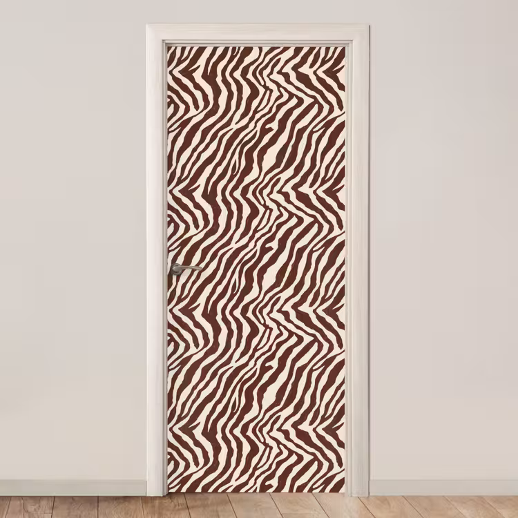 Deursticker - Zebra - Patroon - Zwart - Wit — 1