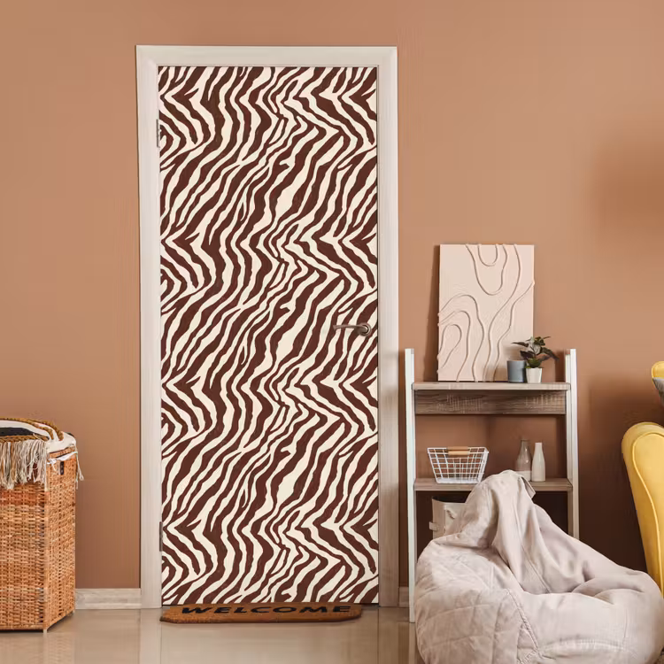 Deursticker - Zebra - Patroon - Zwart - Wit — 2