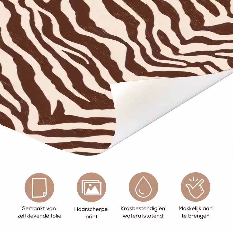 Deursticker - Zebra - Patroon - Zwart - Wit — 3