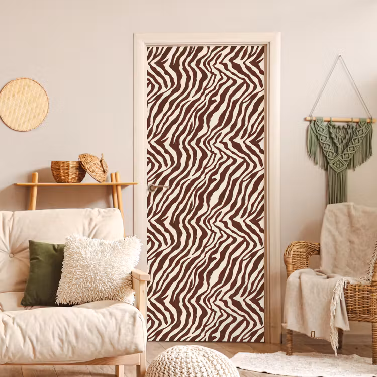 Deursticker - Zebra - Patroon - Zwart - Wit — 4
