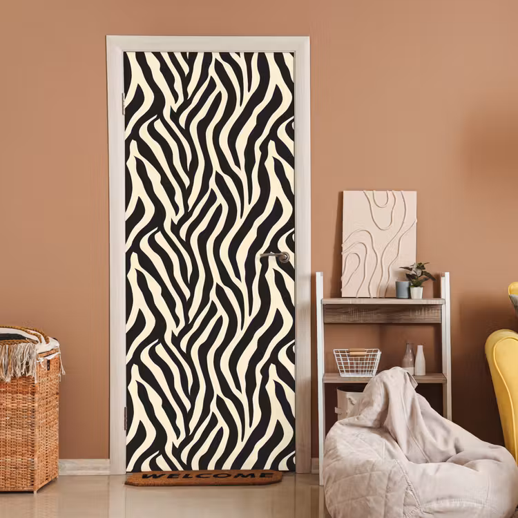 Deursticker - Zebra - Print - Klassiek - Zwart — 2