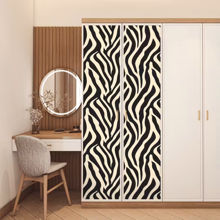 Deursticker - Zebra - Print - Klassiek - Zwart — 5