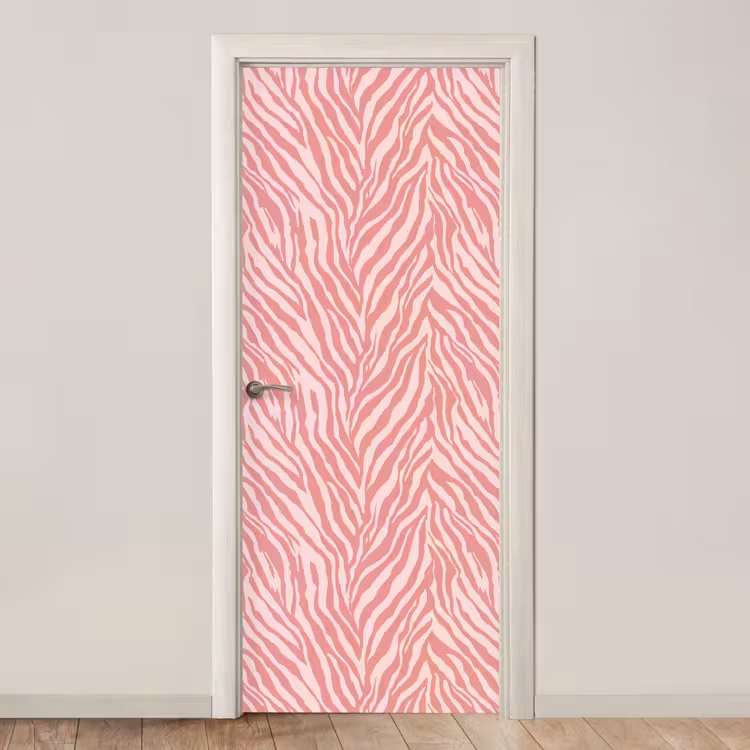 Deursticker - Zebra - Print - Roze — 1