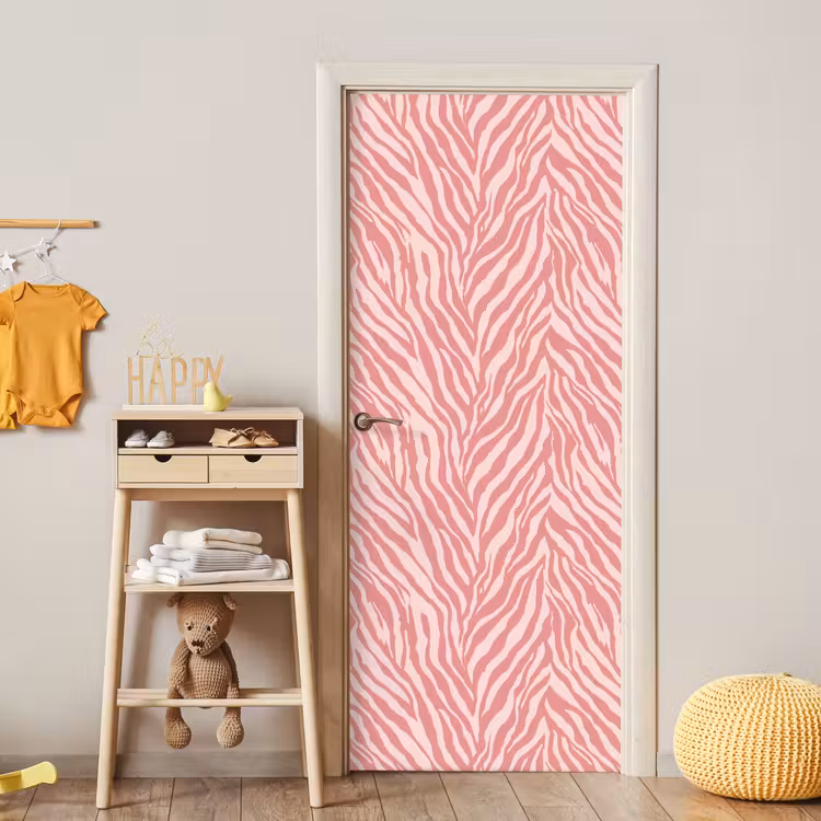 Deursticker - Zebra - Print - Roze — 6