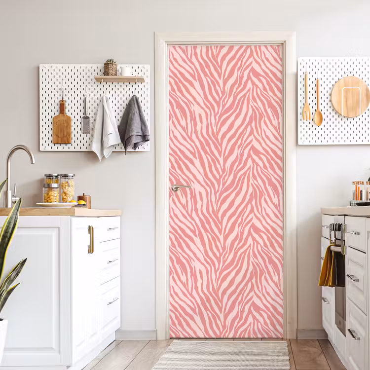 Deursticker - Zebra - Print - Roze — 7