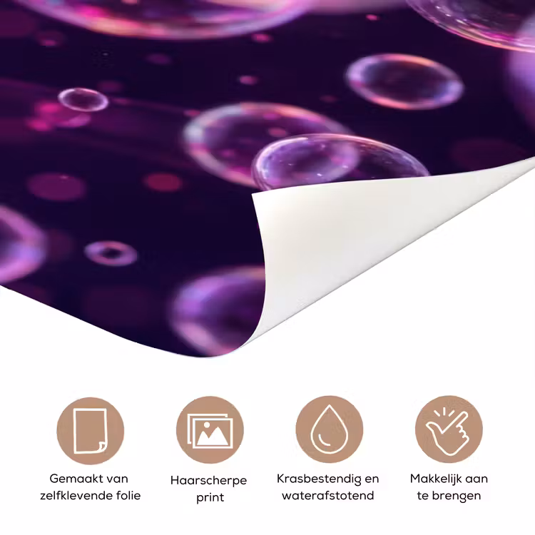 Deursticker - Paars - Bubbels - Schuim — 3