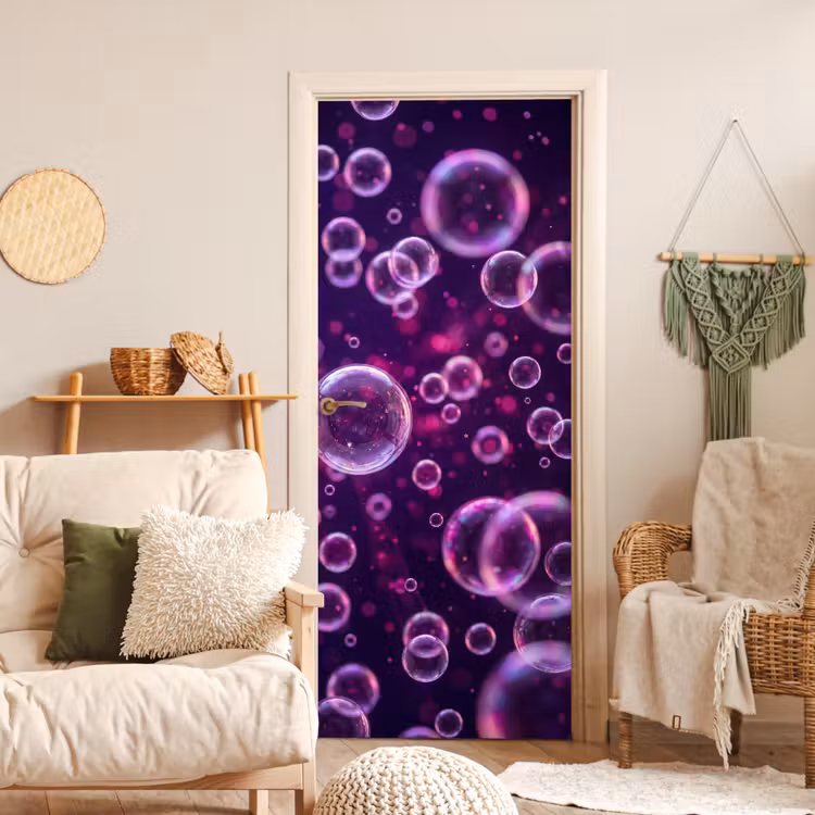 Deursticker - Paars - Bubbels - Schuim — 4