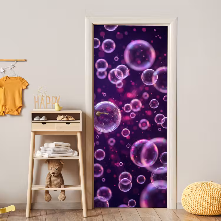 Deursticker - Paars - Bubbels - Schuim — 6
