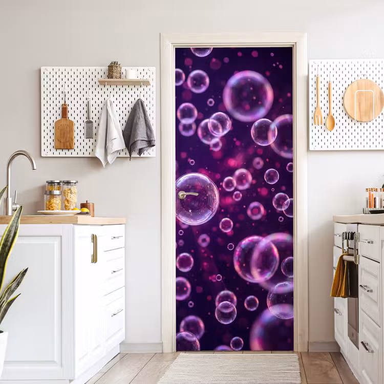 Deursticker - Paars - Bubbels - Schuim — 7