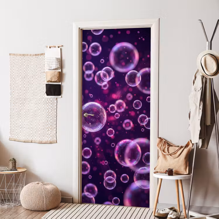 Deursticker - Paars - Bubbels - Schuim — 8