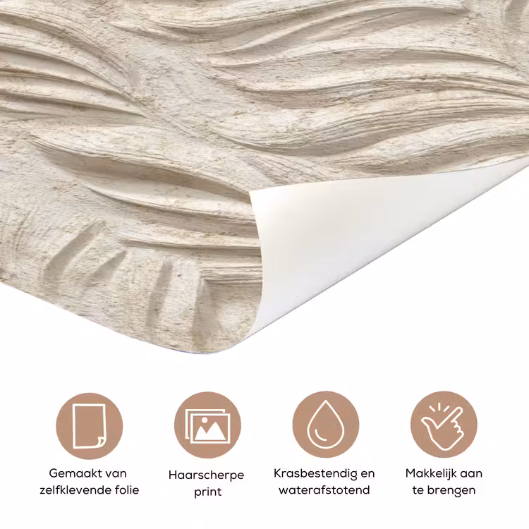 Deursticker - Textuur - Reliëf - Beige — 3