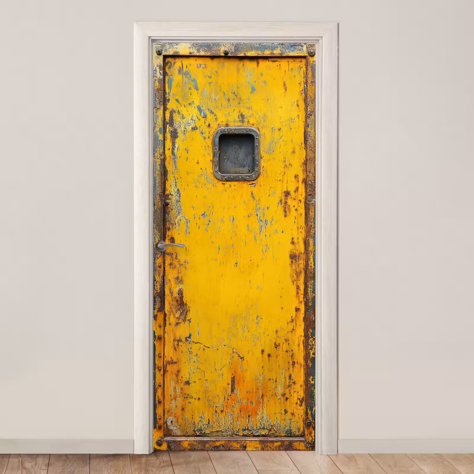 Deursticker - Roest - Industrieel - Geel - Deur — 1