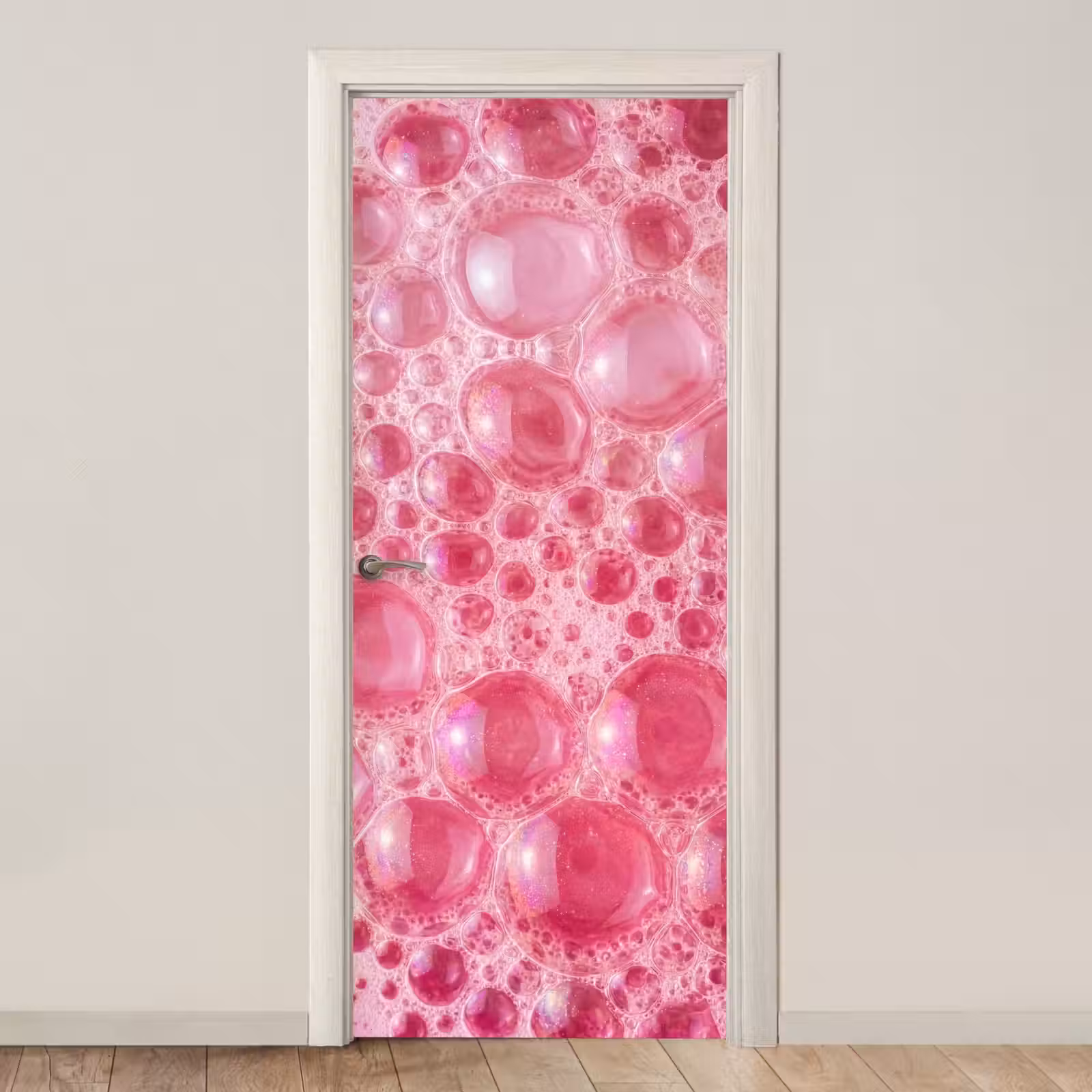 Deursticker - Roze - Schuim - Bubbels — 1