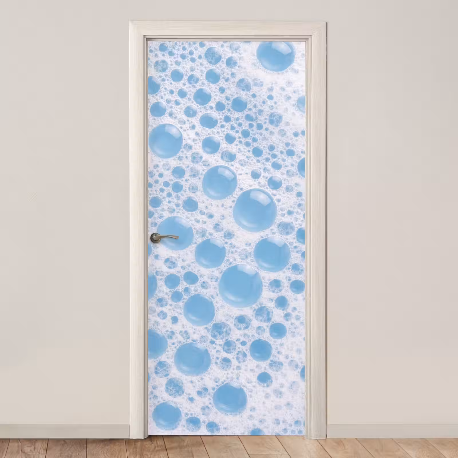 Deursticker - Schuim - Bubbels - Blauw — 1