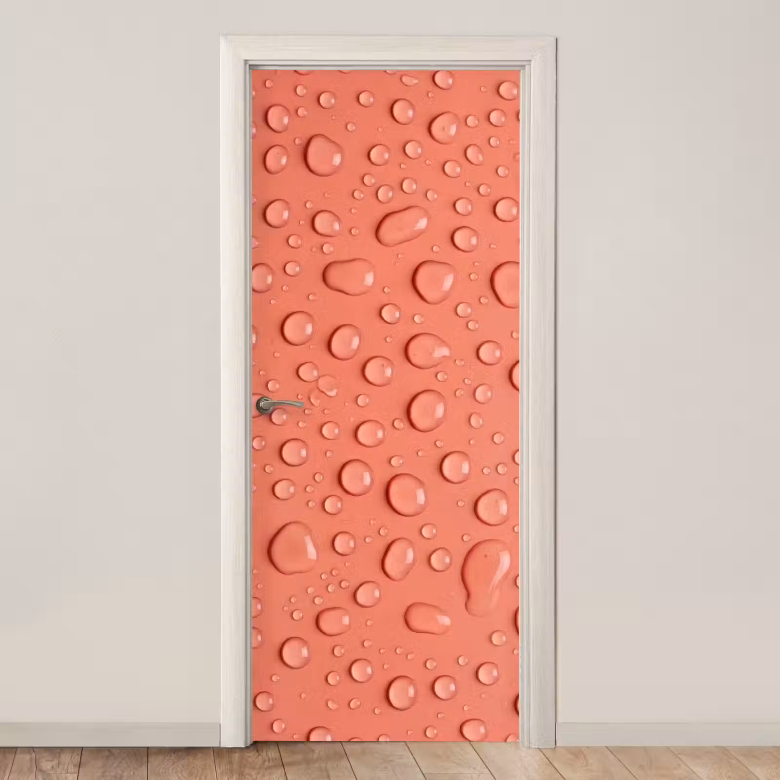Deursticker - Water - Druppels - Roze — 1