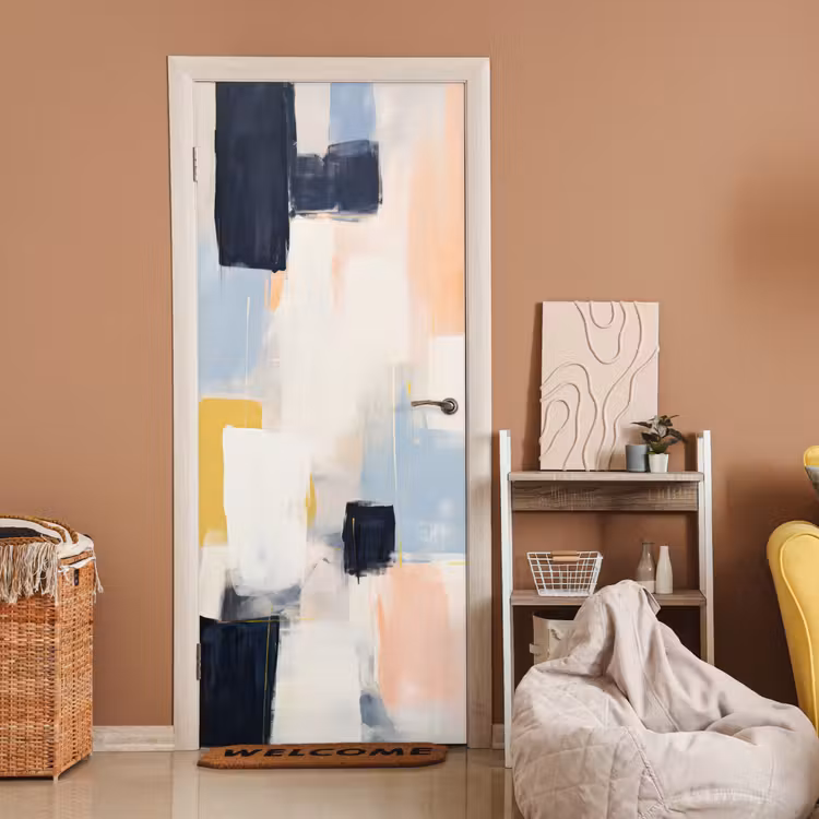 Deursticker - Kunst - Wit - Abstract - Modern — 2